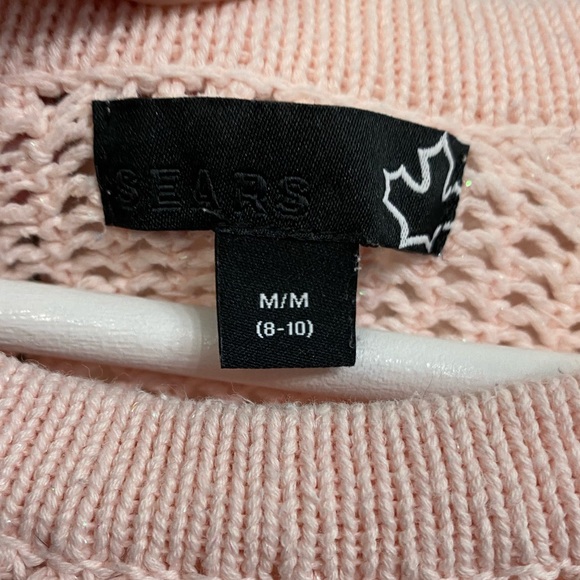 EUC Vintage Sears Women’s Medium Pink Crew Neck Sweater with a Slight Sparkle - Picture 7 of 9